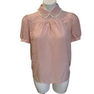 Miu Miu Silk Blouse sz 42 Peter Pan Collar Cottagecore dainty